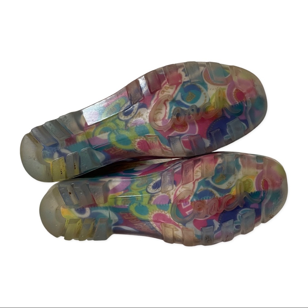 Coach Poppy Multicolor Clear Rain Boot Size 7 - image 5
